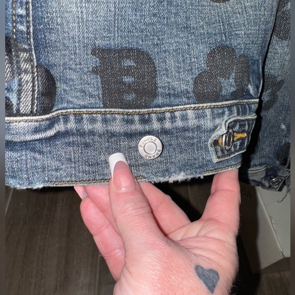 PURPLE BRAND MONOGRAM PRINT FADED DENIM JACKET SIZE LARGE - Picture 6 of 14